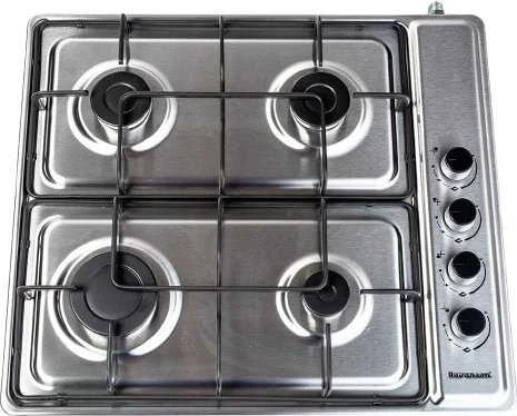 Kaitlentė Viryklė Ravanson K-04SNG (dujinė viryklė, 4 laukų, netaikoma, inox spalvos)