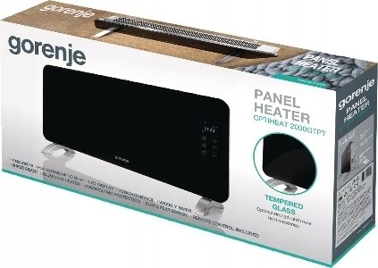 Gorenje | 2000GTPT OPTIHEAT | Konvektorius šildytuvas | 2000 W | Tinka kambariams iki 20 m² | Juodas/Nerūdijantis plienas