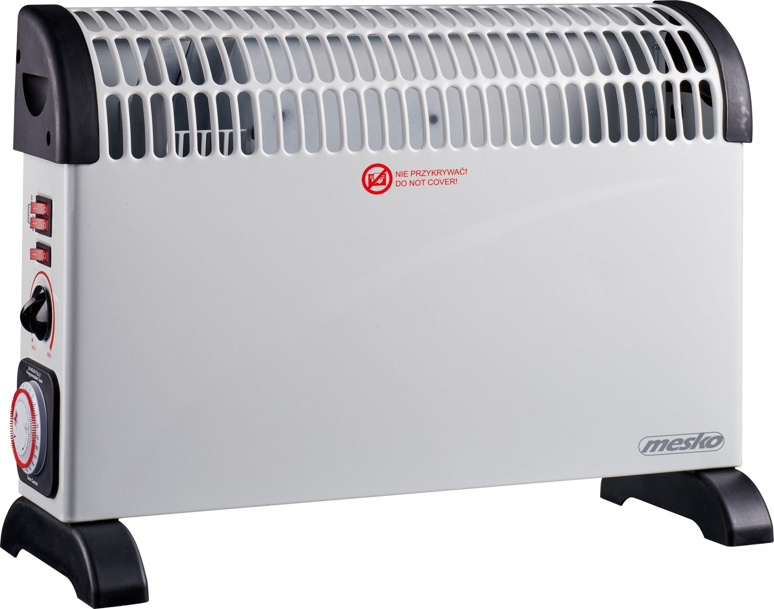 Mesko | Konvektorius šildytuvas su laikmačiu ir turbo ventiliatoriumi | MS 7741w | Konvekcinis šildytuvas | 2000 W | Galios lygių skaičius 3 | Baltas