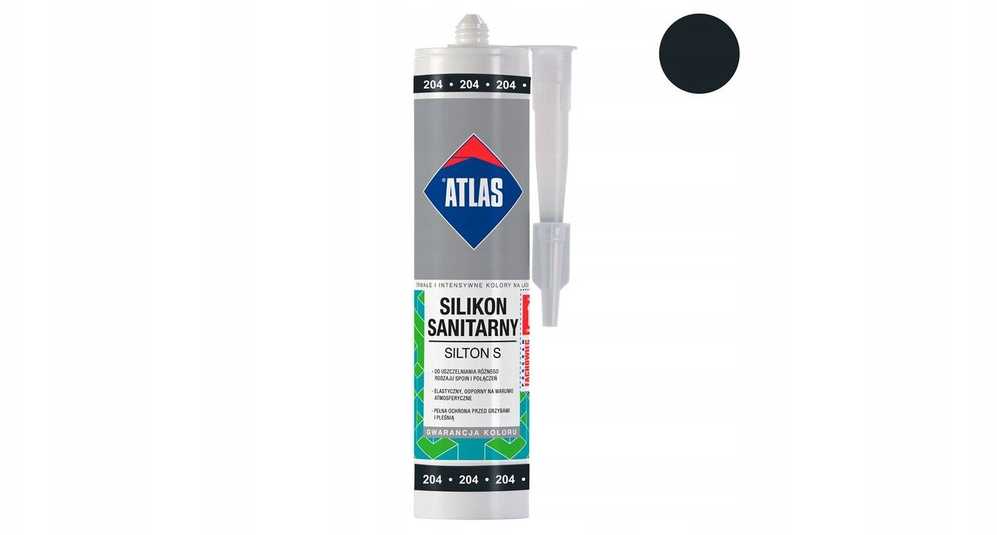 SILIKON SANITARNY SIL-S280-B/ATLAS SILTON S KARTUSZ 280 ml JUODA