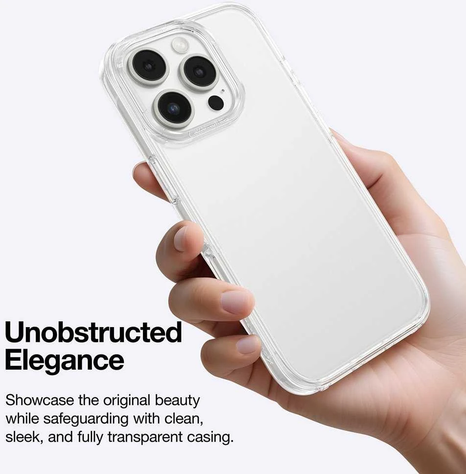 AmazingThing Minimal dėklas skirtas Apple iPhone 16 Pro Max silikoninis dėklas – skaidrus