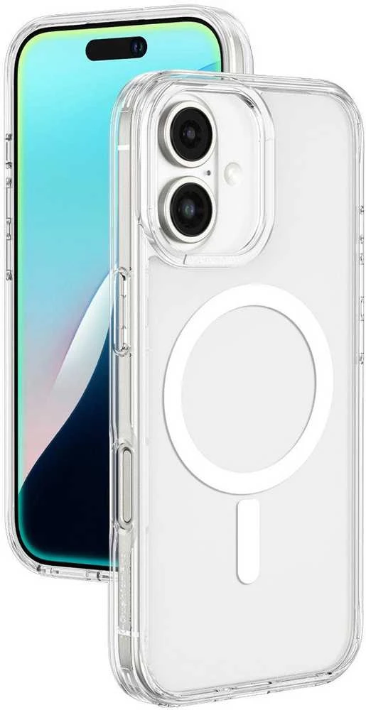 AmazingThing Minimal Mag dėklas su Magnetic Ring skirtas Apple iPhone 16 – skaidrus