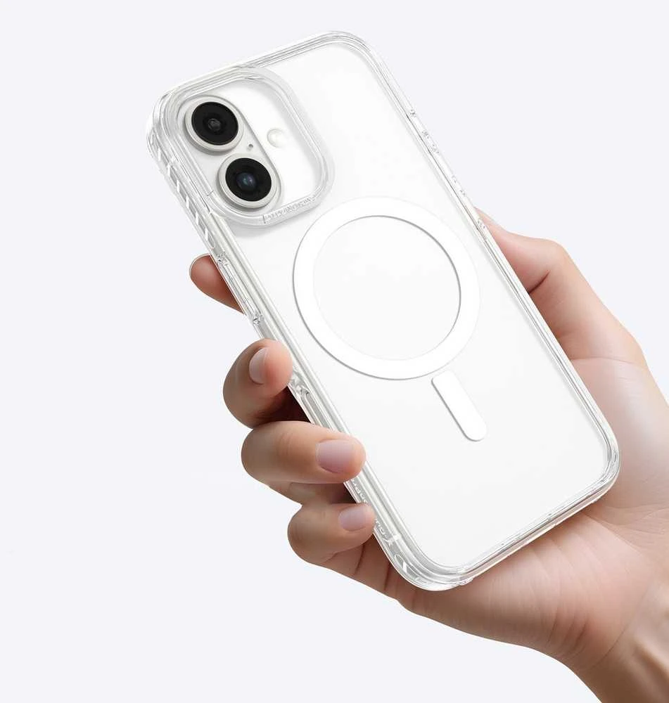 Nezatříděno AmazingThing Titan Pro Mag dėklas su Magnetic Ring skirtas Apple iPhone 16 - skaidrus