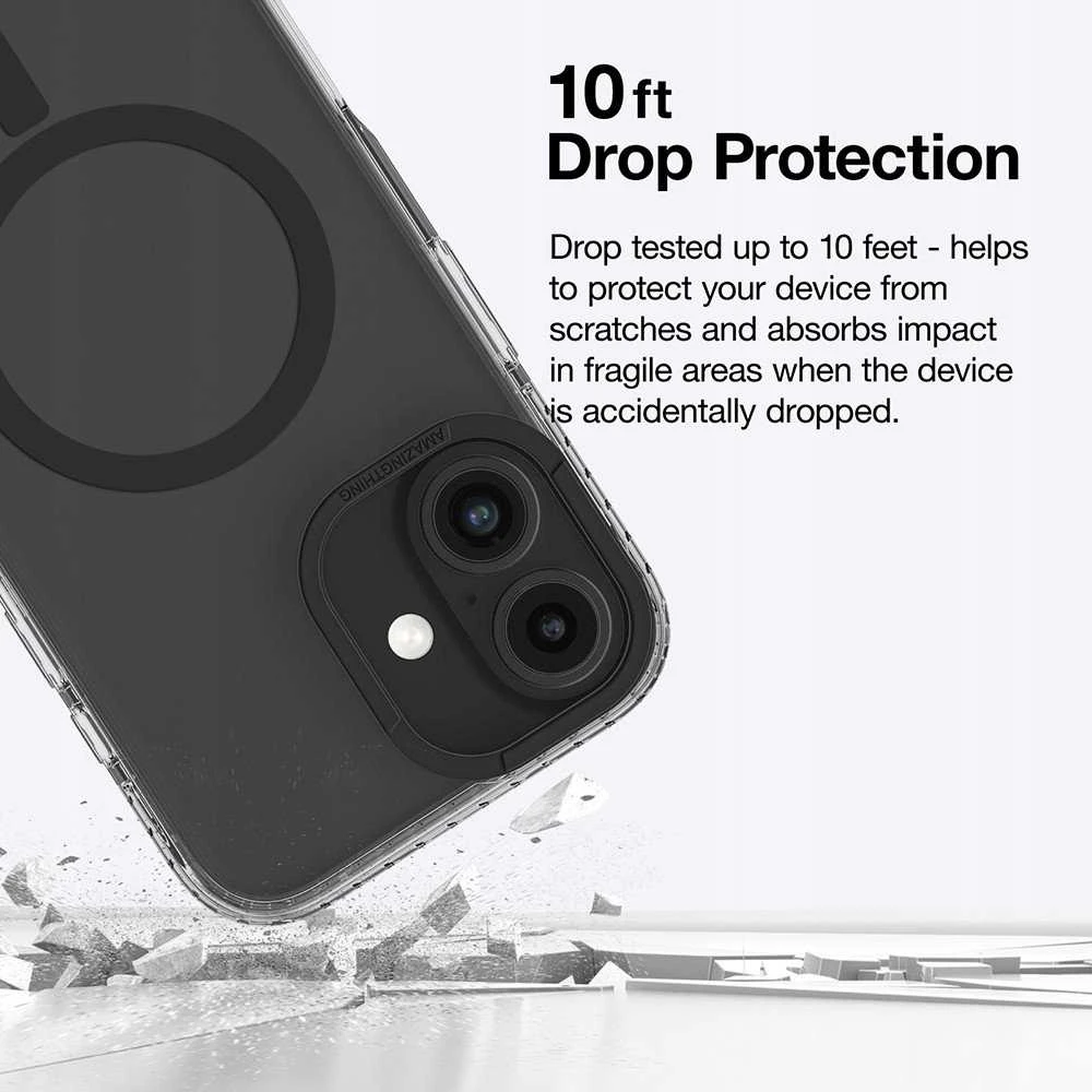 AmazingThing Titan Pro Mag dėklas su Magnetic Ring skirtas Apple iPhone 16 – juodos spalvos