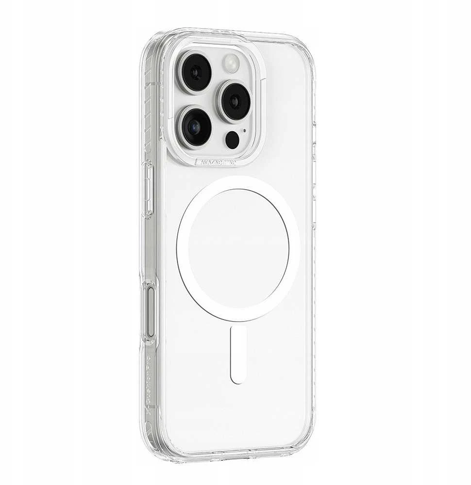 AmazingThing Titan Pro Mag dėklas su Magnetic Ring skirtas Apple iPhone 16 Pro - skaidrus