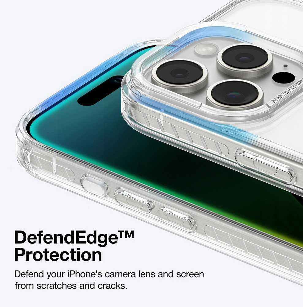 AmazingThing Titan Pro Mag dėklas su Magnetic Ring skirtas Apple iPhone 16 Pro - skaidrus
