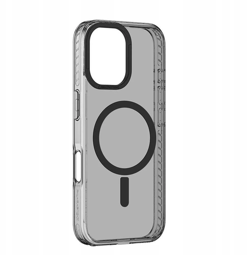 AmazingThing Titan Pro Mag dėklas su Magnetic Ring skirtas Apple iPhone 16 – juodos spalvos