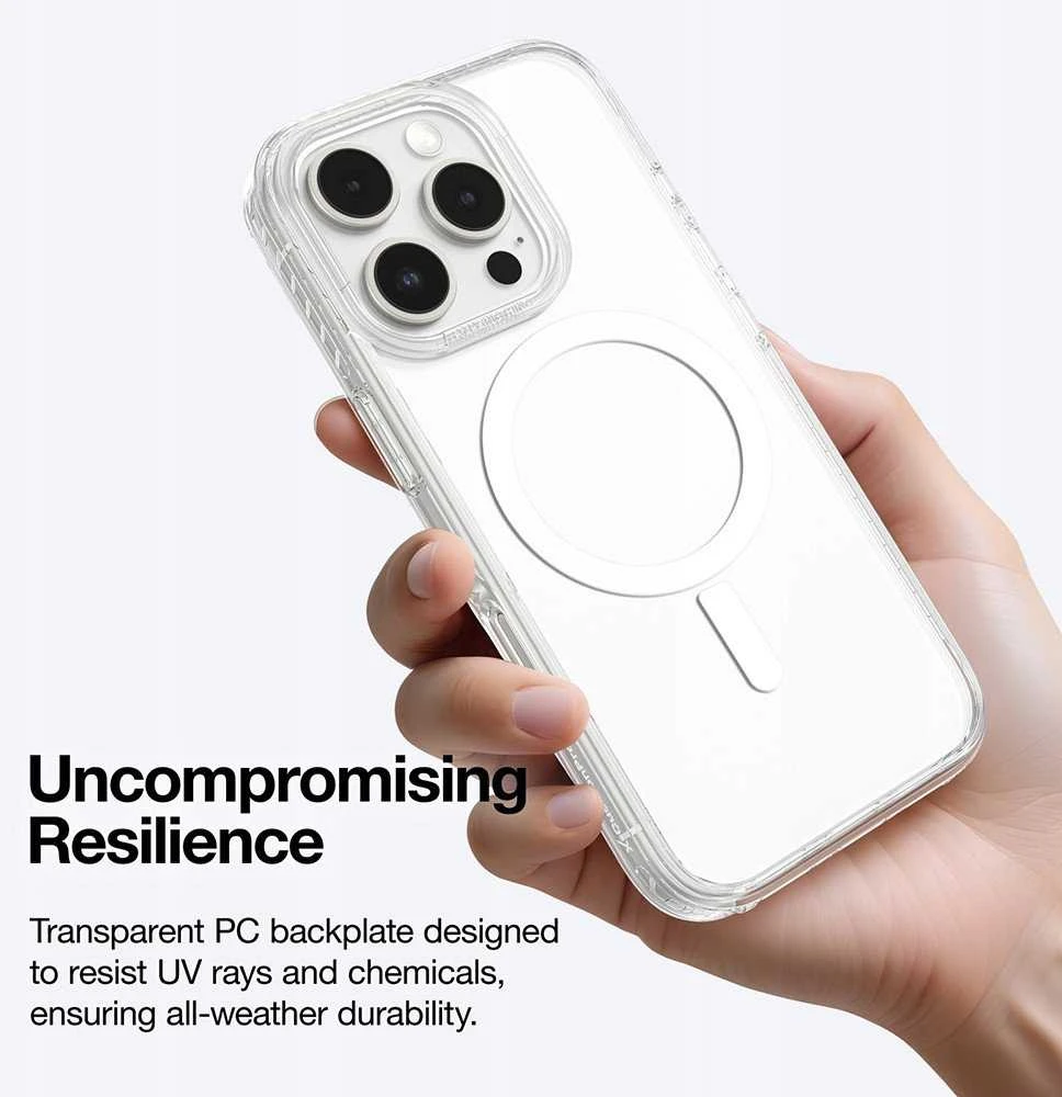 AmazingThing Titan Pro Mag dėklas su Magnetic Ring skirtas Apple iPhone 16 Pro - skaidrus