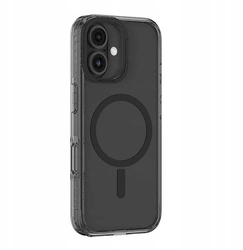 AmazingThing Titan Pro Mag dėklas su Magnetic Ring skirtas Apple iPhone 16 – juodos spalvos