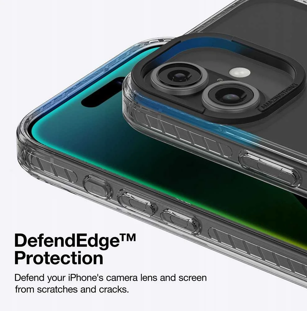 AmazingThing Titan Pro Mag dėklas su Magnetic Ring skirtas Apple iPhone 16 – juodos spalvos
