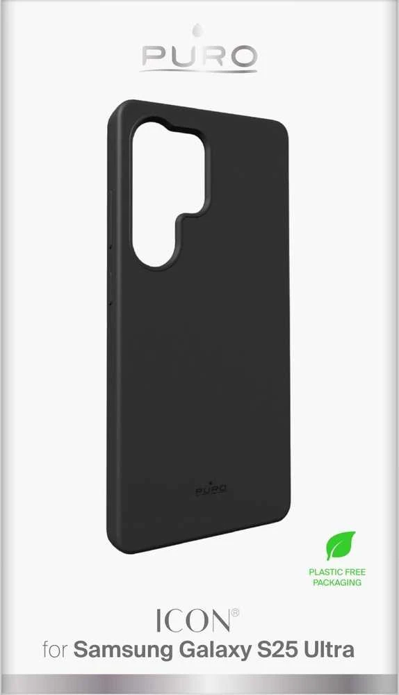 Puro Icon Silicone Samsung Galaxy S25 Ultra – dėklas telefonui juodos spalvos