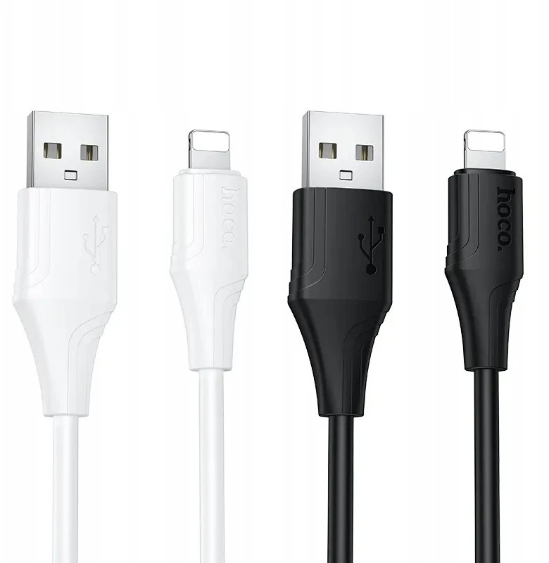 Silikoninis laidas USB A į Lightning Hoco 2,4A 1 m X124 juodas
