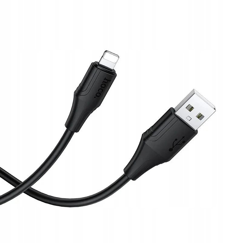 Silikoninis laidas USB A į Lightning Hoco 2,4A 1 m X124 juodas