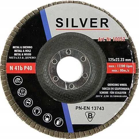 SILVER ŚCIERNICA LISTKOWA 125mm P 40 WYPUKŁA /Sidabrinis
