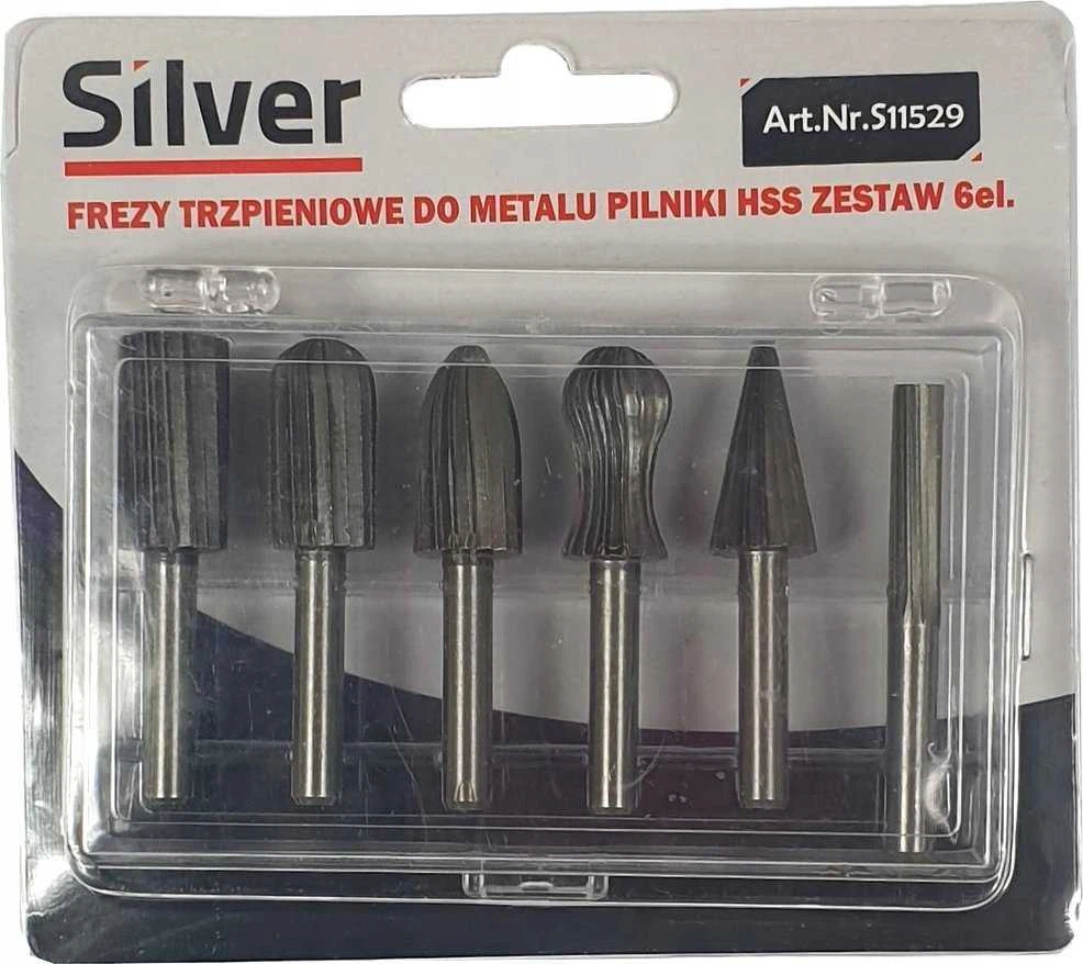 Grąžtas SILVER FREZY TRZPIENIOWE DO METALU 6szt. /Sidabrinis