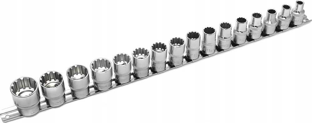 NAC SPLINE LIZDAI 16 vnt. 12-KAMPAS 1/2" /SIDABRAS