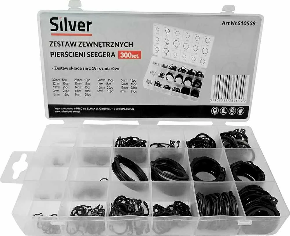 SILVER PIERŚCIENIE SEGERA ZEWNĘTRZNE 300el. /Sidabrinis