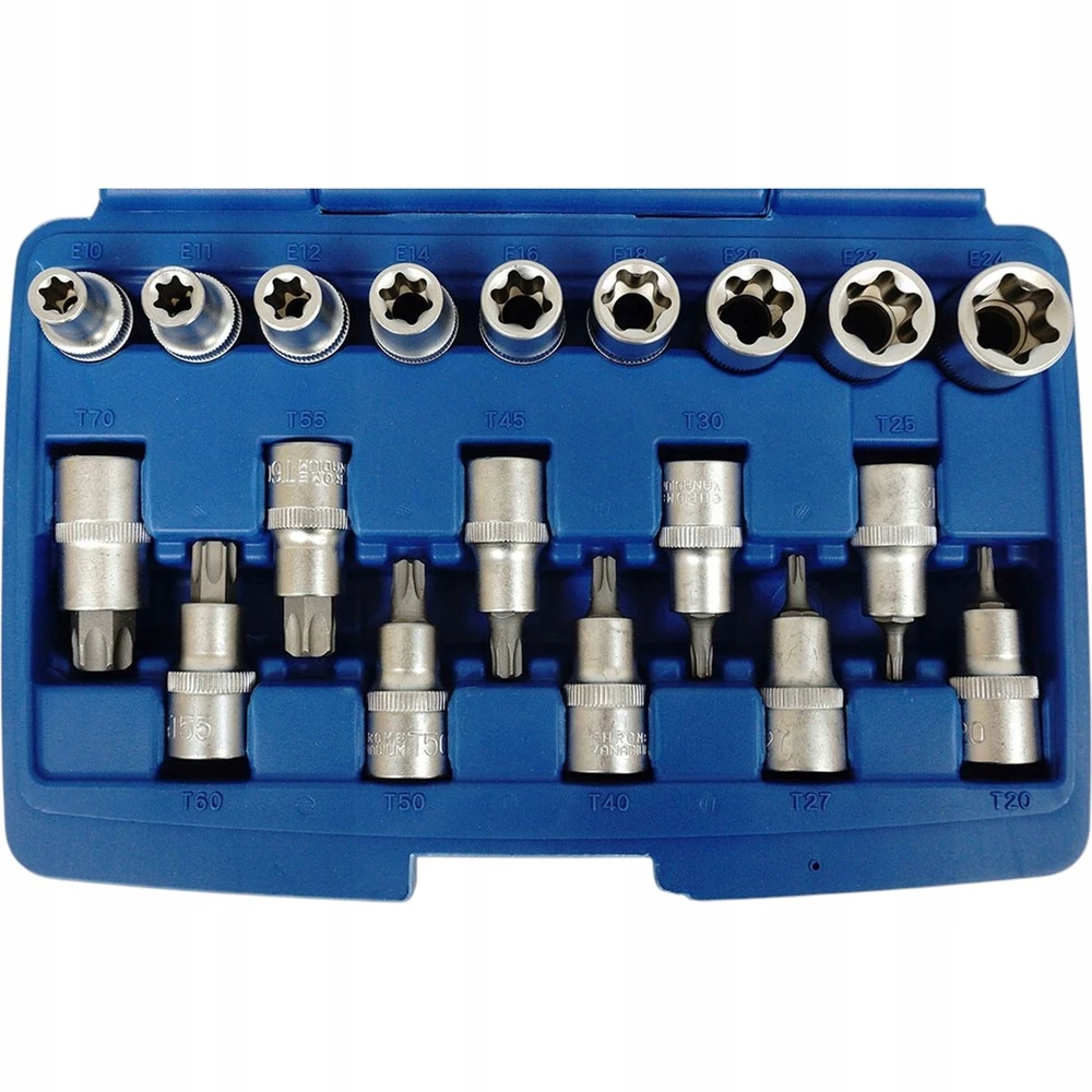 SILVER Sidabrinis Sidabrinis TORX antgalių rinkinys 19 vnt.
