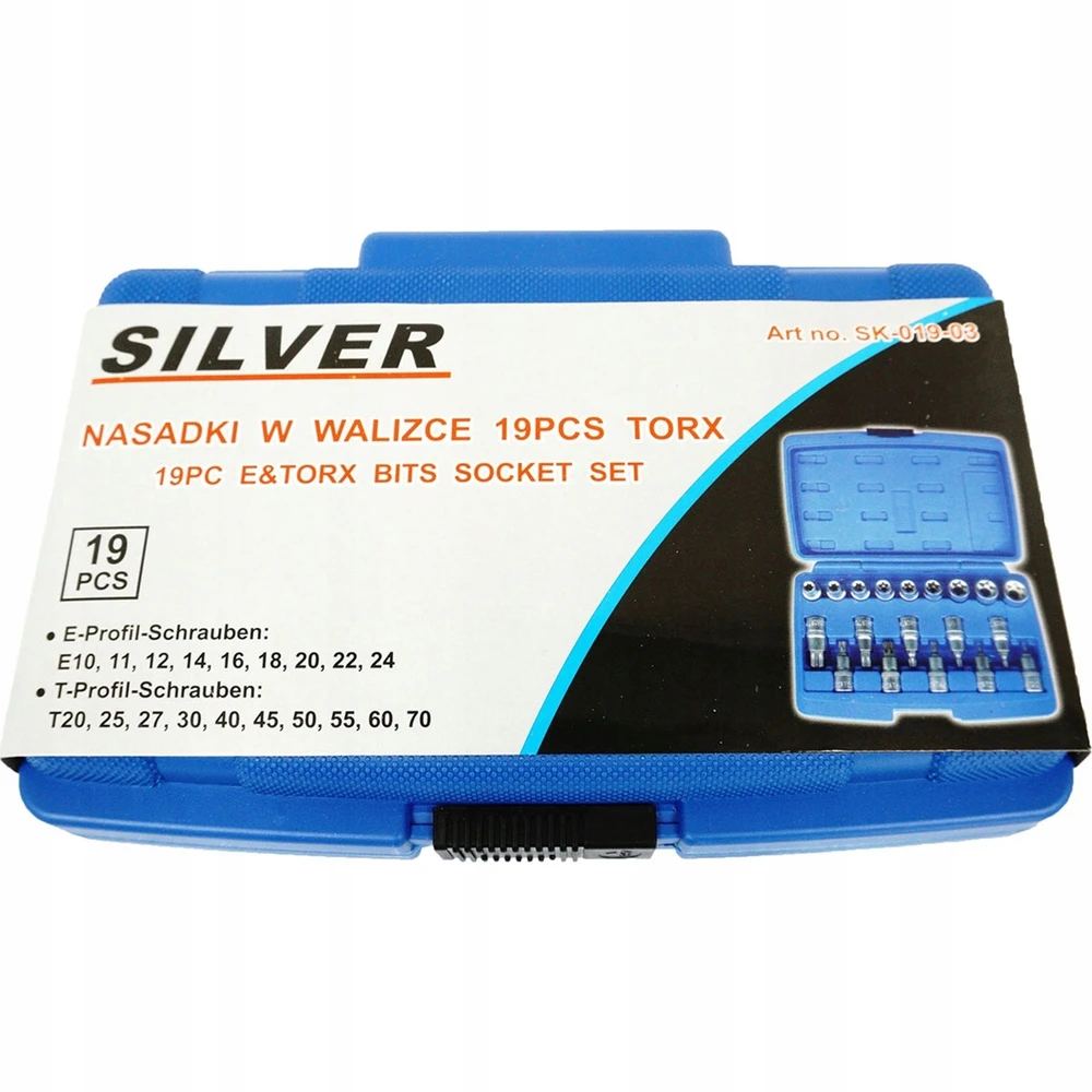 SILVER Sidabrinis Sidabrinis TORX antgalių rinkinys 19 vnt.