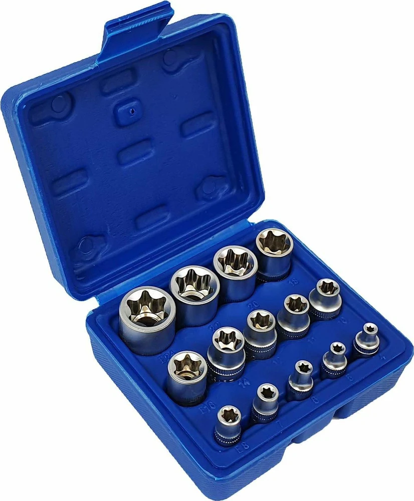 SILVER Galvučių komplektas E-Star dalių 1/4"+3/8"+1/2"E4-E24