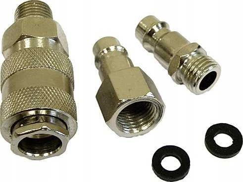 SILVER Sidabrinis Sidabrinis PNEUMATINIŲ GREITOS JUNGTIES ELEMENTŲ RINKINYS 1/4″ 3vnt…..