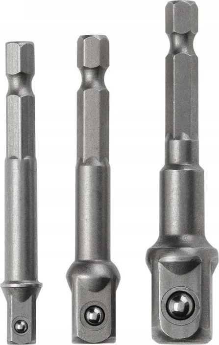 SILVER Sidabrinis KOMPLET ADAPTERÓW / UCHWYTÓW DO NASADEK 3 vnt.. 1/2-3/8-1/4"