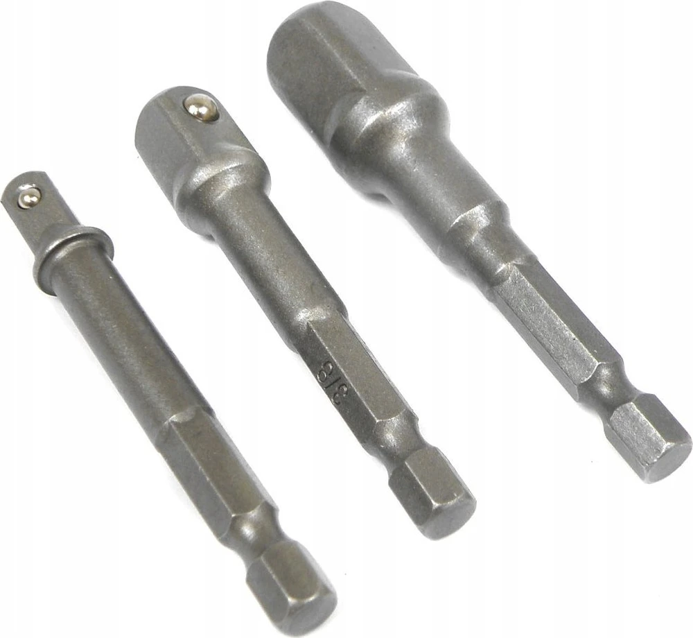 SILVER Sidabrinis KOMPLET ADAPTERÓW / UCHWYTÓW DO NASADEK 3 vnt.. 1/2-3/8-1/4"