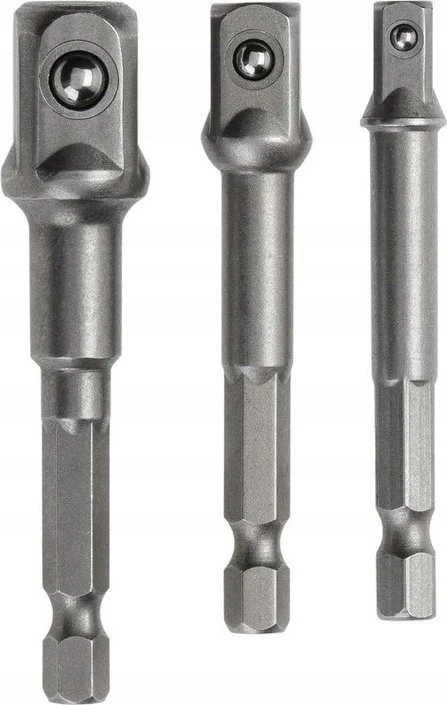 Grąžtas SILVER Sidabrinis KOMPLET ADAPTERÓW / UCHWYTÓW DO NASADEK 3 vnt.. 1/2-3/8-1/4"