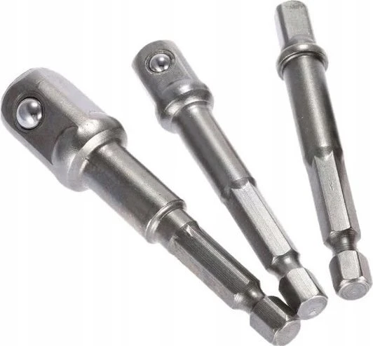 Grąžtas SILVER Sidabrinis KOMPLET ADAPTERÓW / UCHWYTÓW DO NASADEK 3 vnt.. 1/2-3/8-1/4"