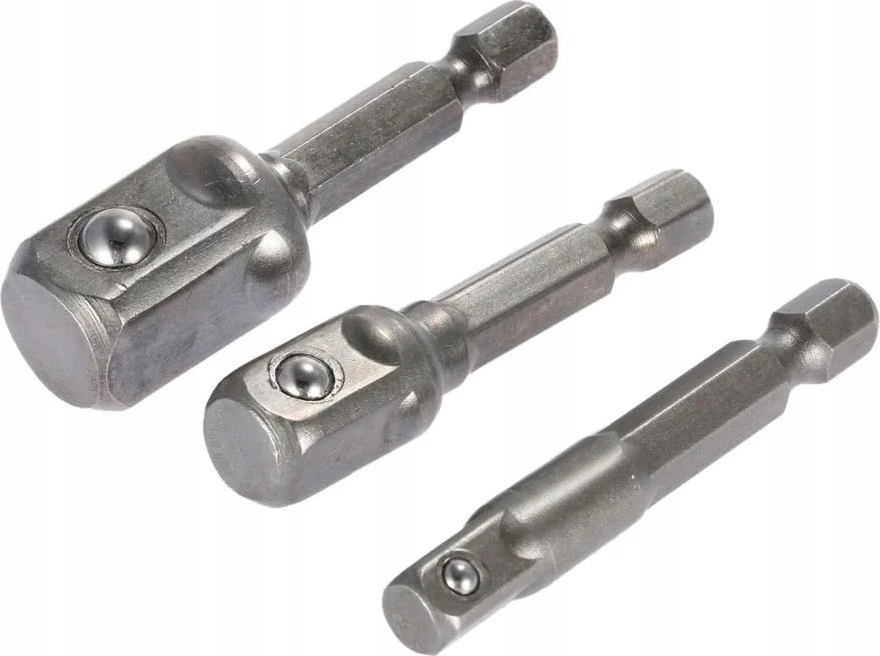 Grąžtas SILVER Sidabrinis KOMPLET ADAPTERÓW / UCHWYTÓW DO NASADEK 3 vnt.. 1/2-3/8-1/4"