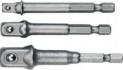 SILVER Sidabrinis KOMPLET ADAPTERÓW / UCHWYTÓW DO NASADEK 3 vnt.. 1/2-3/8-1/4"