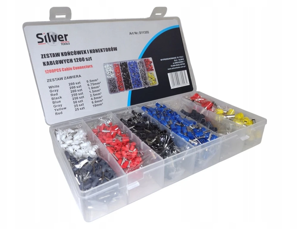 SILVER Sidabrinis SIDABRINĖS JUNGTYS IR KABELIŲ ANTGALIŲ RINKINYS 1200 vnt.