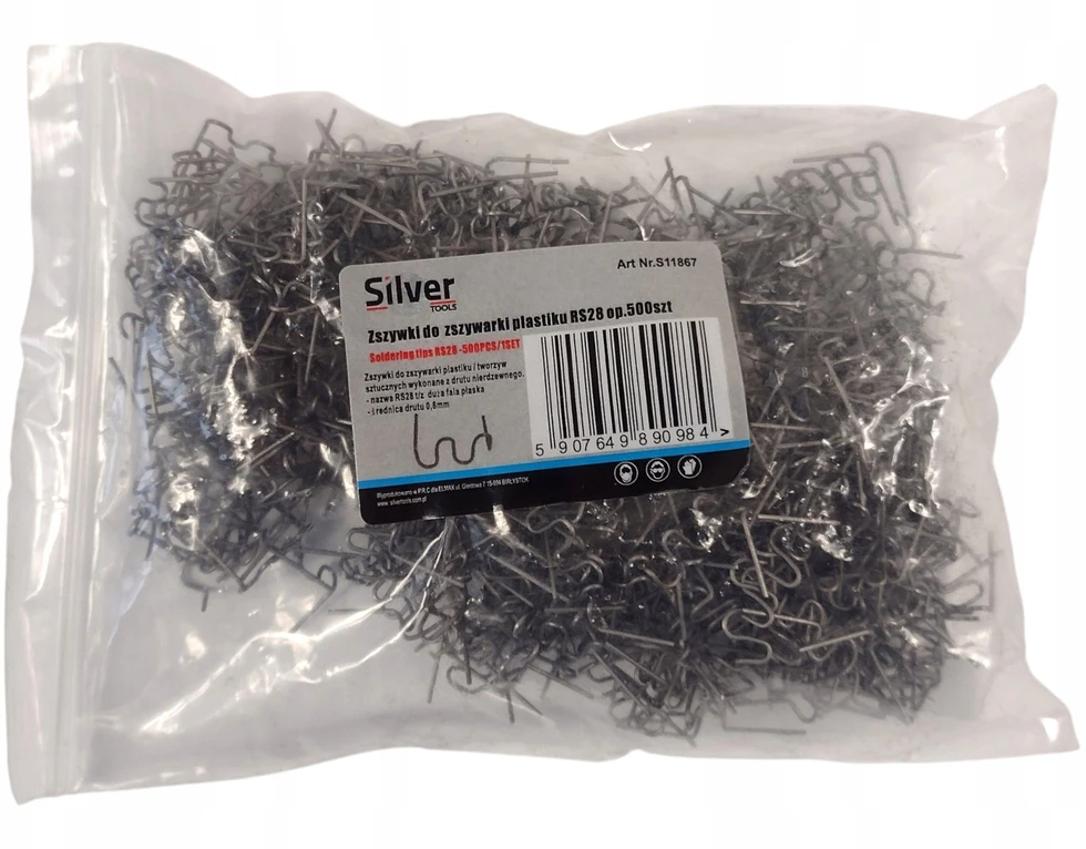 SILVER Sidabrinis Sidabrinis KABĖS PLASTIKO VIRINIMO APARATAMS 500 vnt. MIX