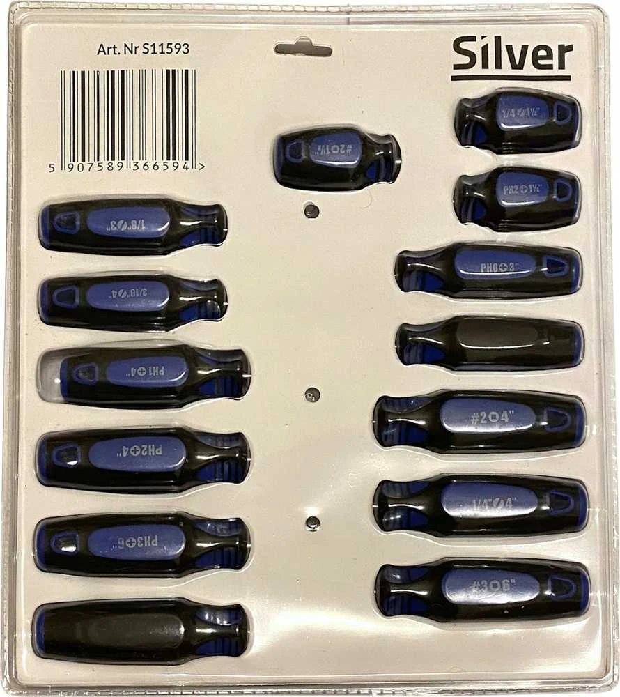 SILVER WKRĘTAKI 14szt. /Sidabrinis