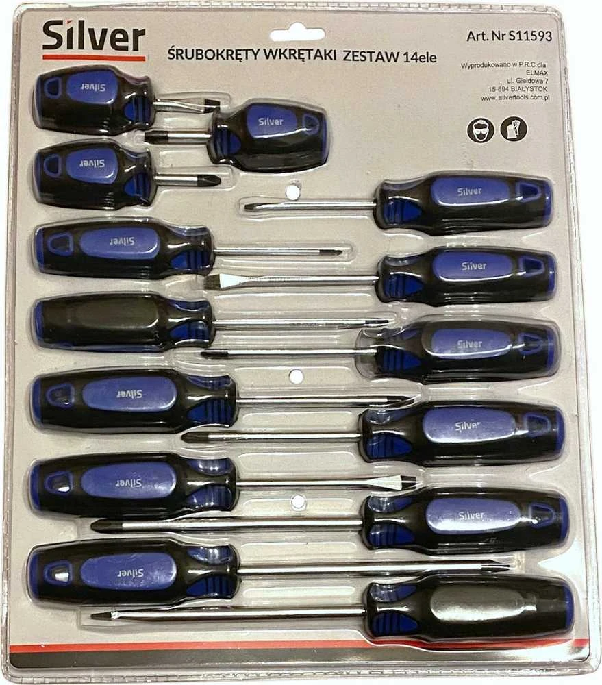 SILVER WKRĘTAKI 14szt. /Sidabrinis