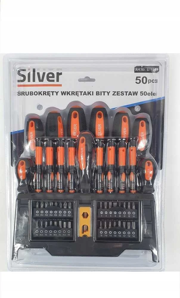 Silver Atsuktuvų rinkinys 50vnt su stovu