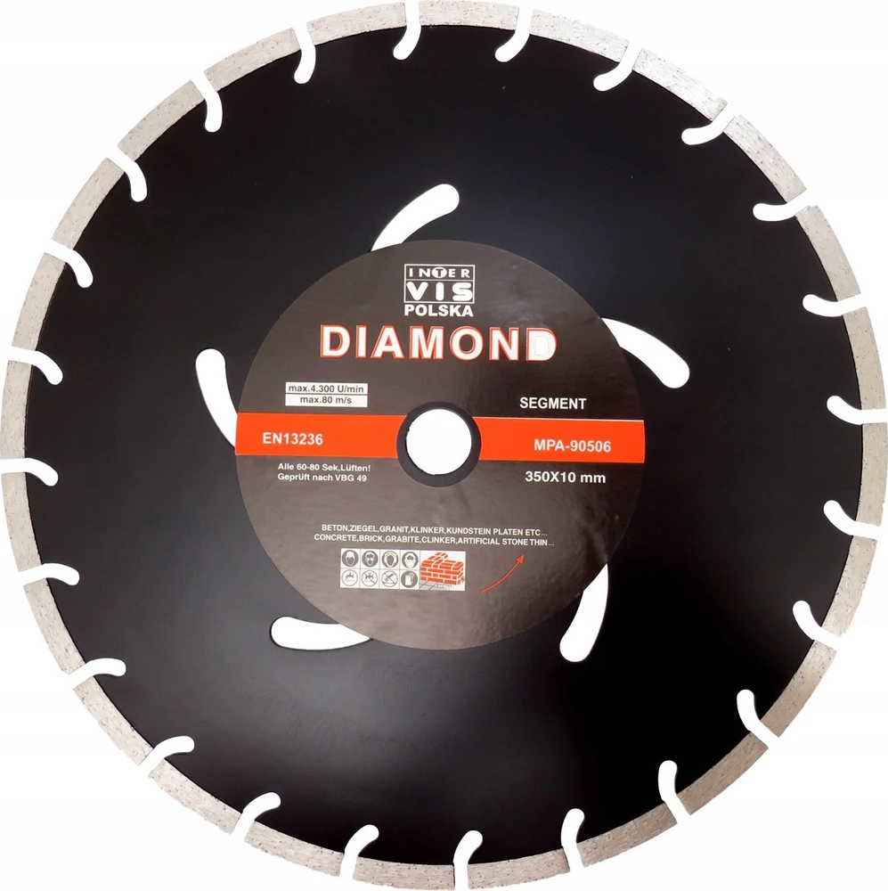 SILVER Sidabrinis SIDABRINIS DEIMANTINIS DISKAS STONER 350mm SEGMENTINIS