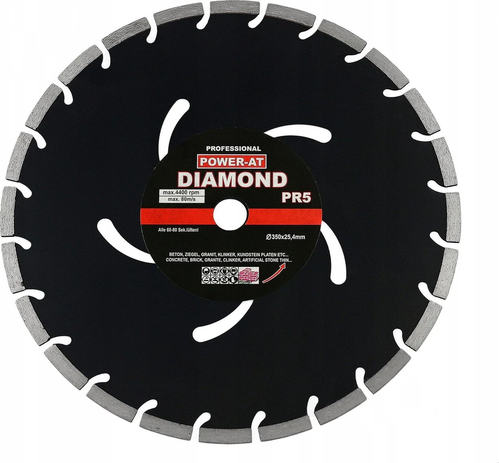 SILVER Sidabrinis SIDABRINIS DEIMANTINIS DISKAS STONER 350mm SEGMENTINIS