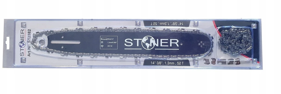 SILVER Sidabrinis Sidabrinis KREIPIANČIOJI JUOSTA+2xGRANDINĖS 14″ 3/8 1,3mm 52 narelių PARTNER
