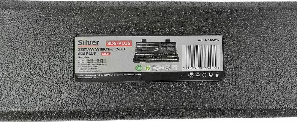 Grąžtas SILVER Sidabrinis Sidabrinis SDS+ grąžtų ir kaltų rinkinys 12 vnt./lagaminas