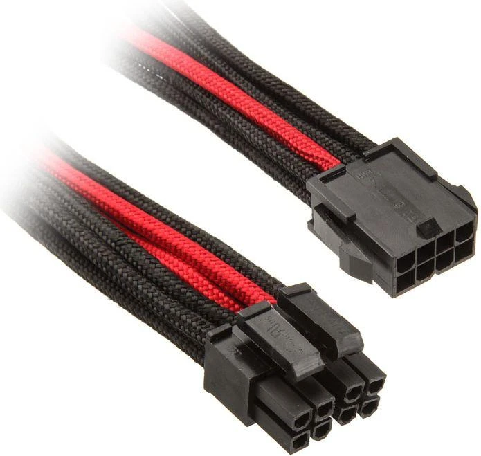 SilverStone ATX/EPS 8-pin - ATX/EPS 8-pin, 0.3m, Juodai-raudona (SST-PP07-EPS8BR)