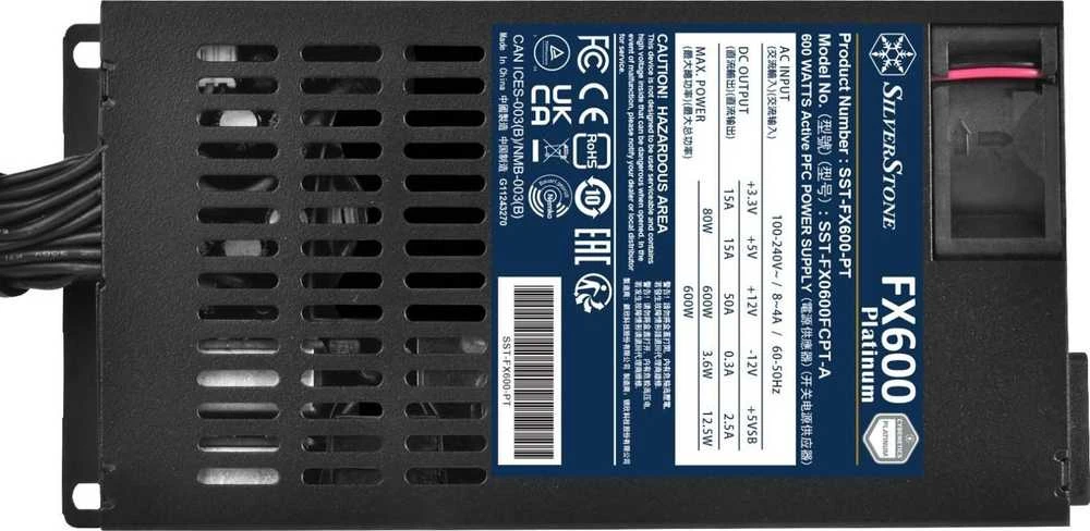 „SilverStone SST-FX600-PT FX600 Platinum“ maitinimo šaltinis – 600 vatų