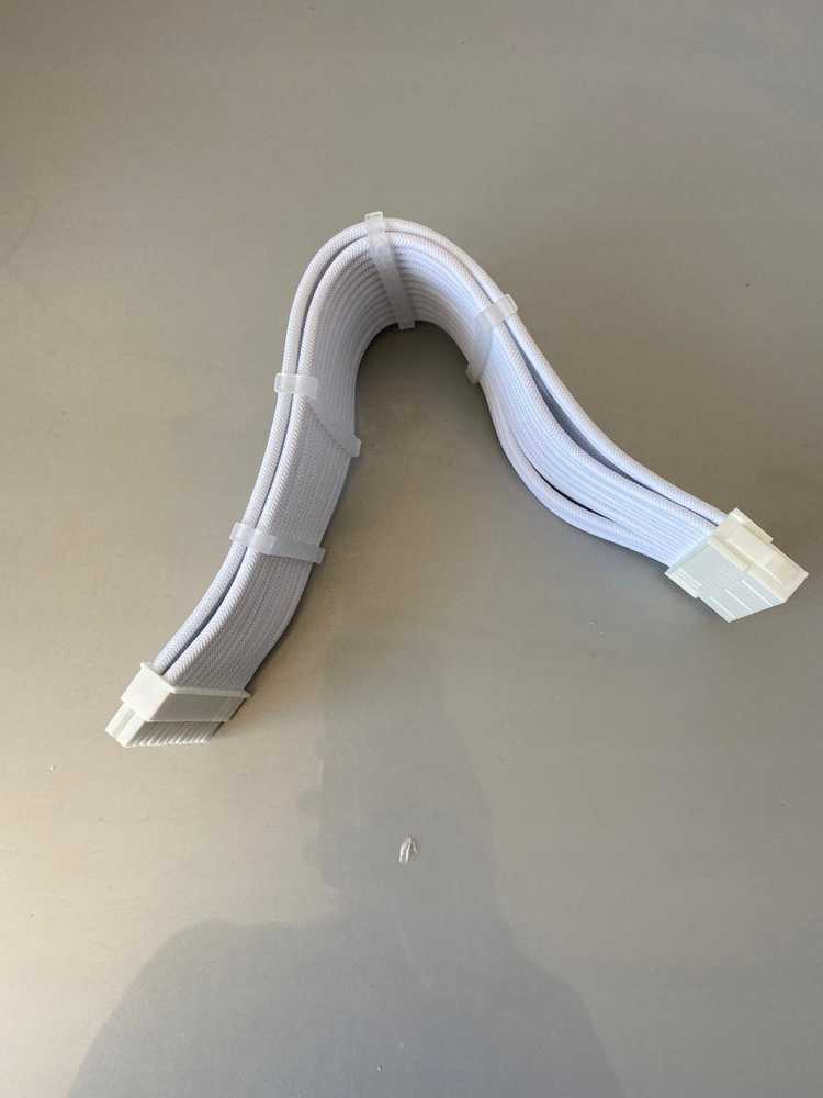 SilverStone maitinimo ilgintuvas SST-PP07E-MBW-V2, 24 kontaktų ATX (baltas, 30 cm)