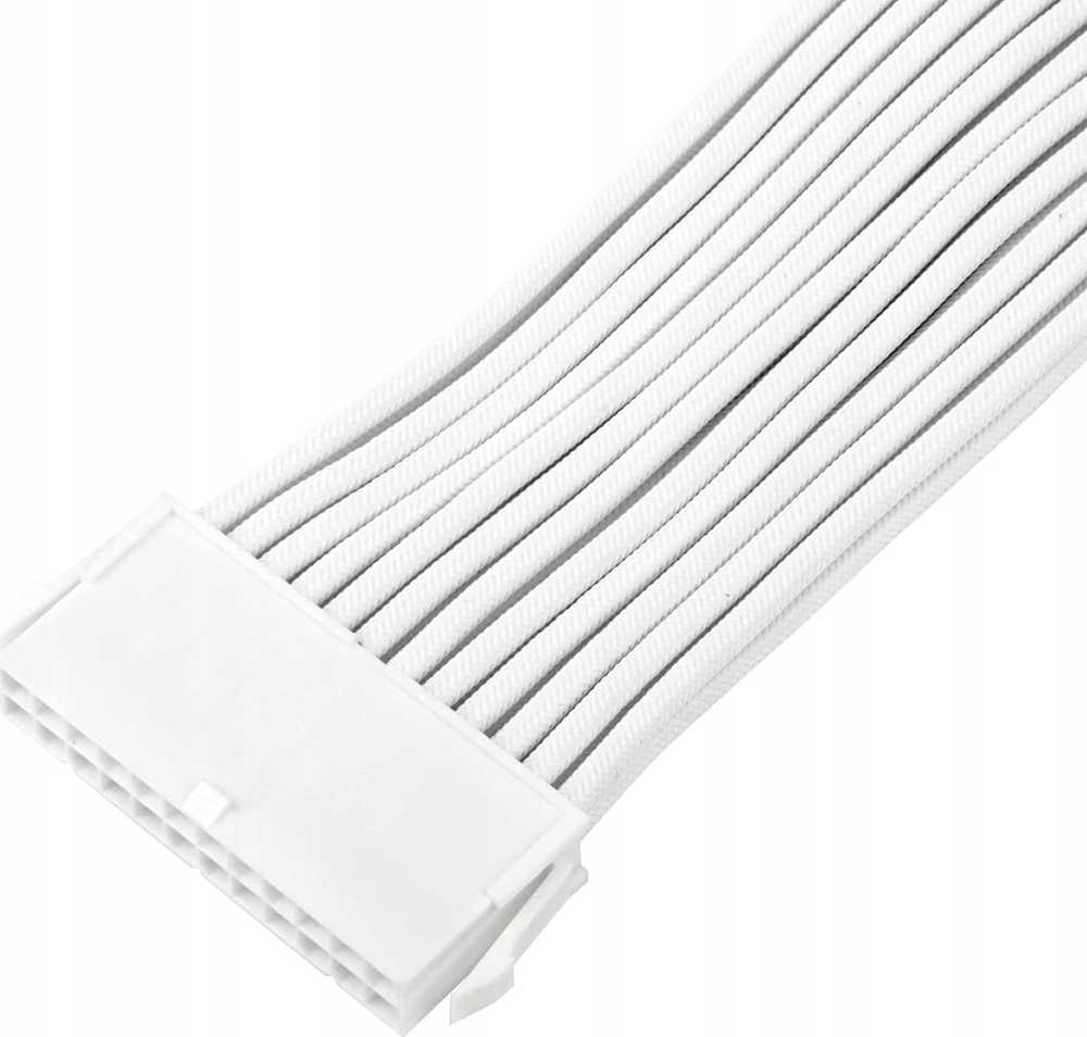 SilverStone maitinimo ilgintuvas SST-PP07E-MBW-V2, 24 kontaktų ATX (baltas, 30 cm)