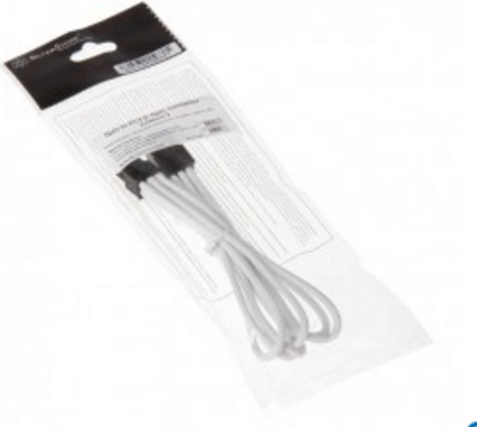 SilverStone 6 kontaktų PCIe į 6 kontaktų PCIe prailginimo kabelis, 250 mm, baltas