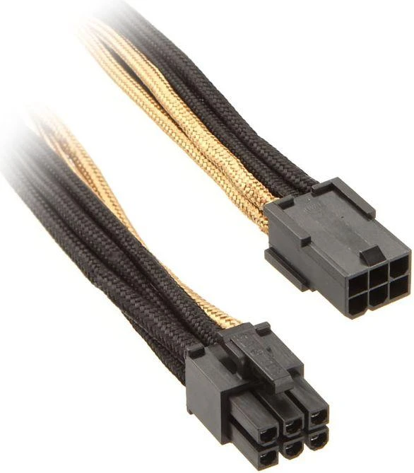 SilverStone 6-Pin-PCIe to 6-Pin-PCIe Cable 250mm - juodos spalvos/aukso spalvos
