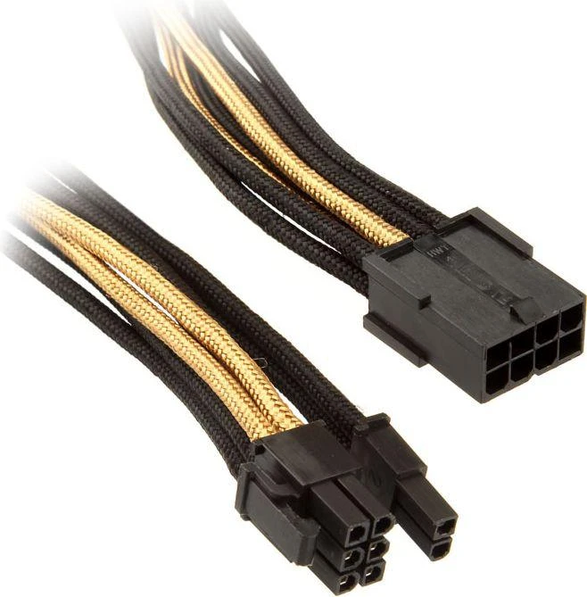 SilverStone PCIe 8-pin - PCIe 8-pin, 0.25m, Auksinis (SST-PP07-PCIBG)