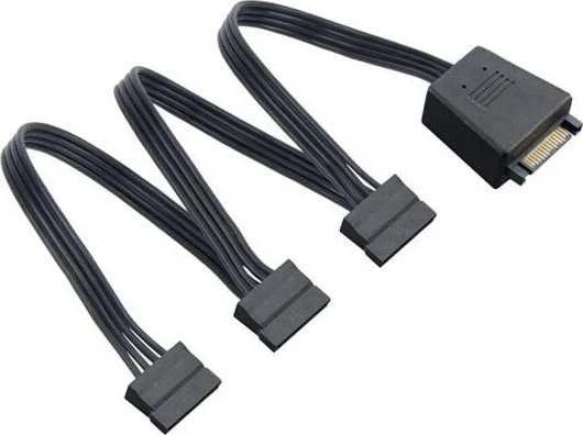 SilverStone SATA 15-pin - SATA 15-pin x3, 1.8m, Juodas (SST-CP06-L)