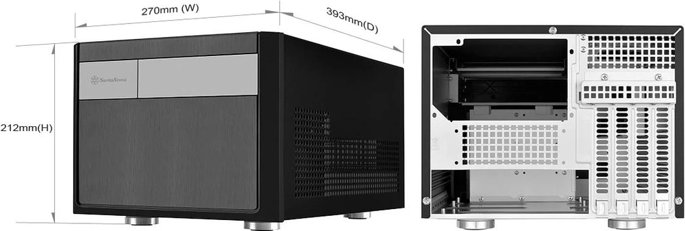 PC korpusas Silverstone Cube SST-SG11B Sugo Micro ATX, juodas