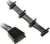SilverStone SATA 15-pin - SATA 15-pin x4, 0.19m, Juodas (SSTCP06E4SATAIIAnschlusskabel)